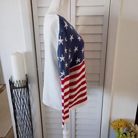 Grayson Threads American Flag loose knit Casual Sweater XL - Picture 3 of 8